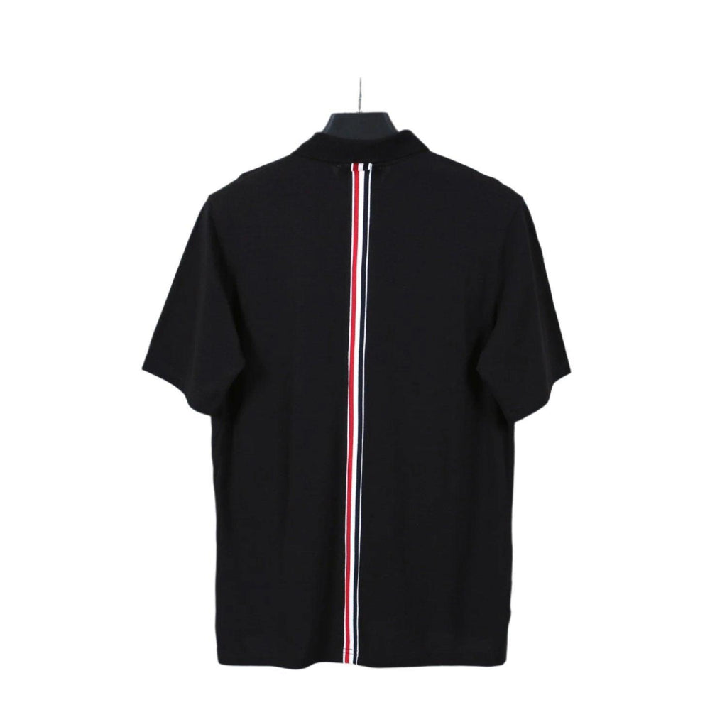 Thom Browne Black T-Shirt with Collar Banlieue91