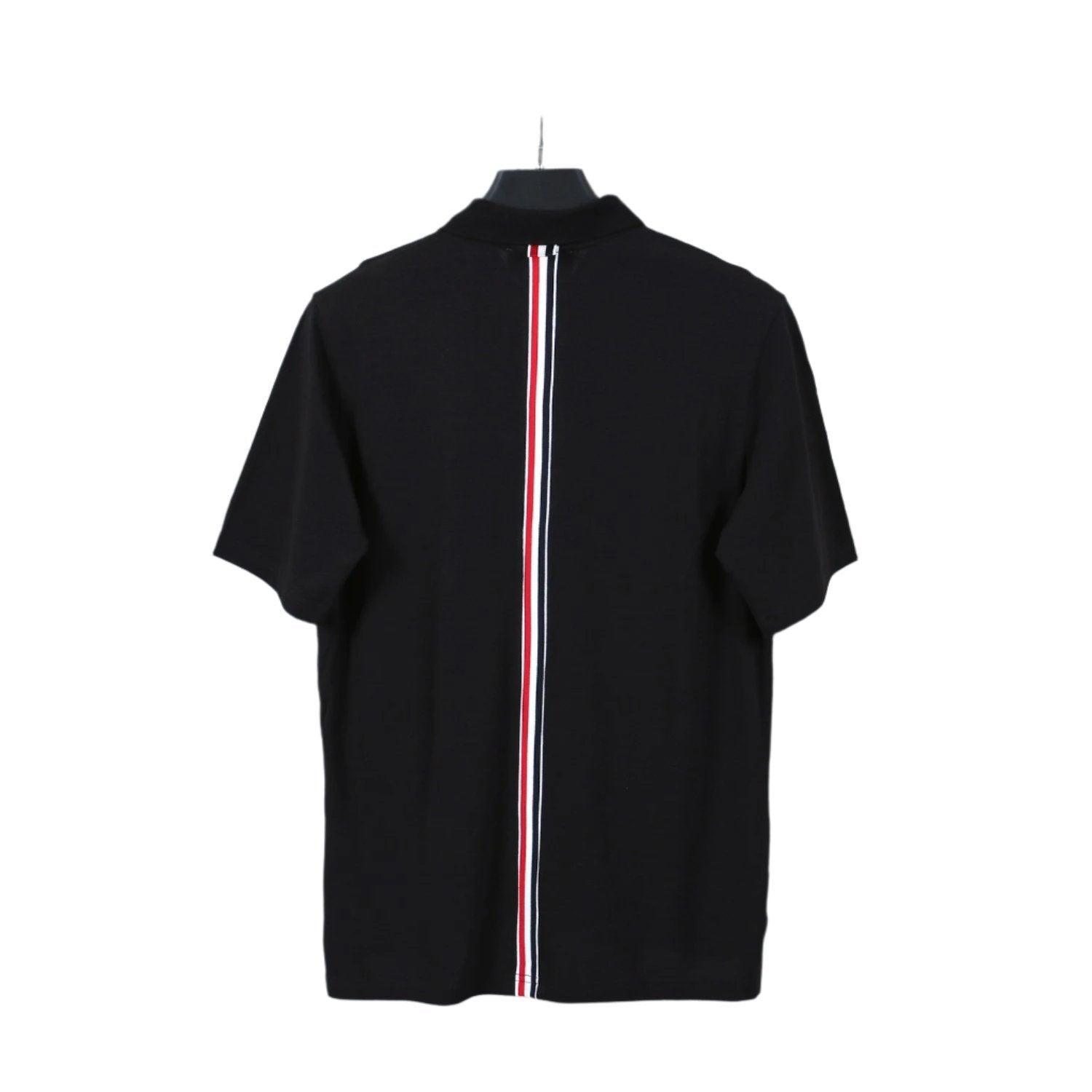 Thom Browne Black T-Shirt with Collar Banlieue91