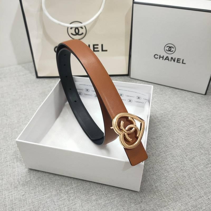 Chanel Calfskin CC Heart Coco In Love Women Belt 'Brown' Banlieue91