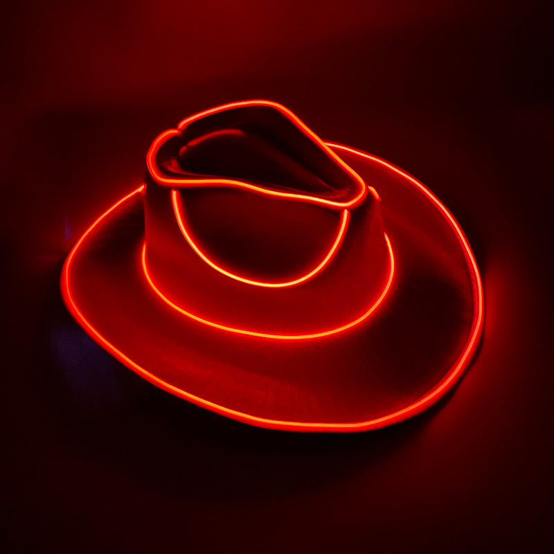 Halloween Carnival Party LED Wireless Fluorescent Colorful Cowboy Flashing Hat FLIPSTYLEZLLC