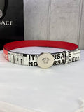 Versace MEDUSA BIGGIE ENAMEL LEATHER BELT Banlieue91