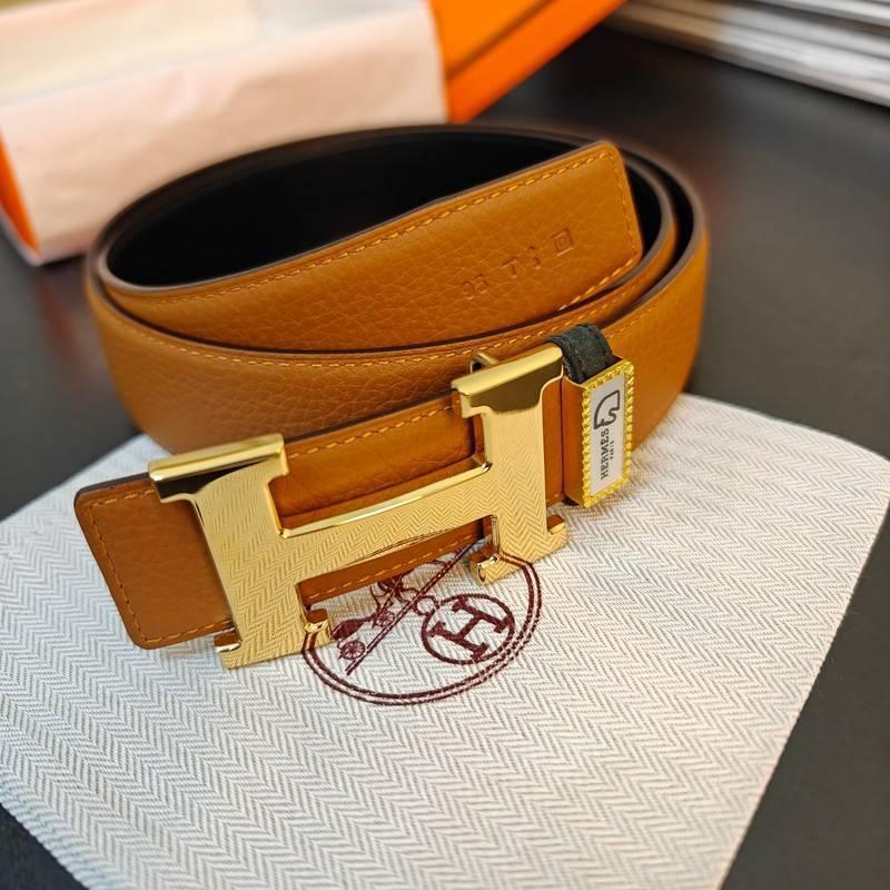 Hermes Men Gold Buckle Belt 'Brown' Banlieue91