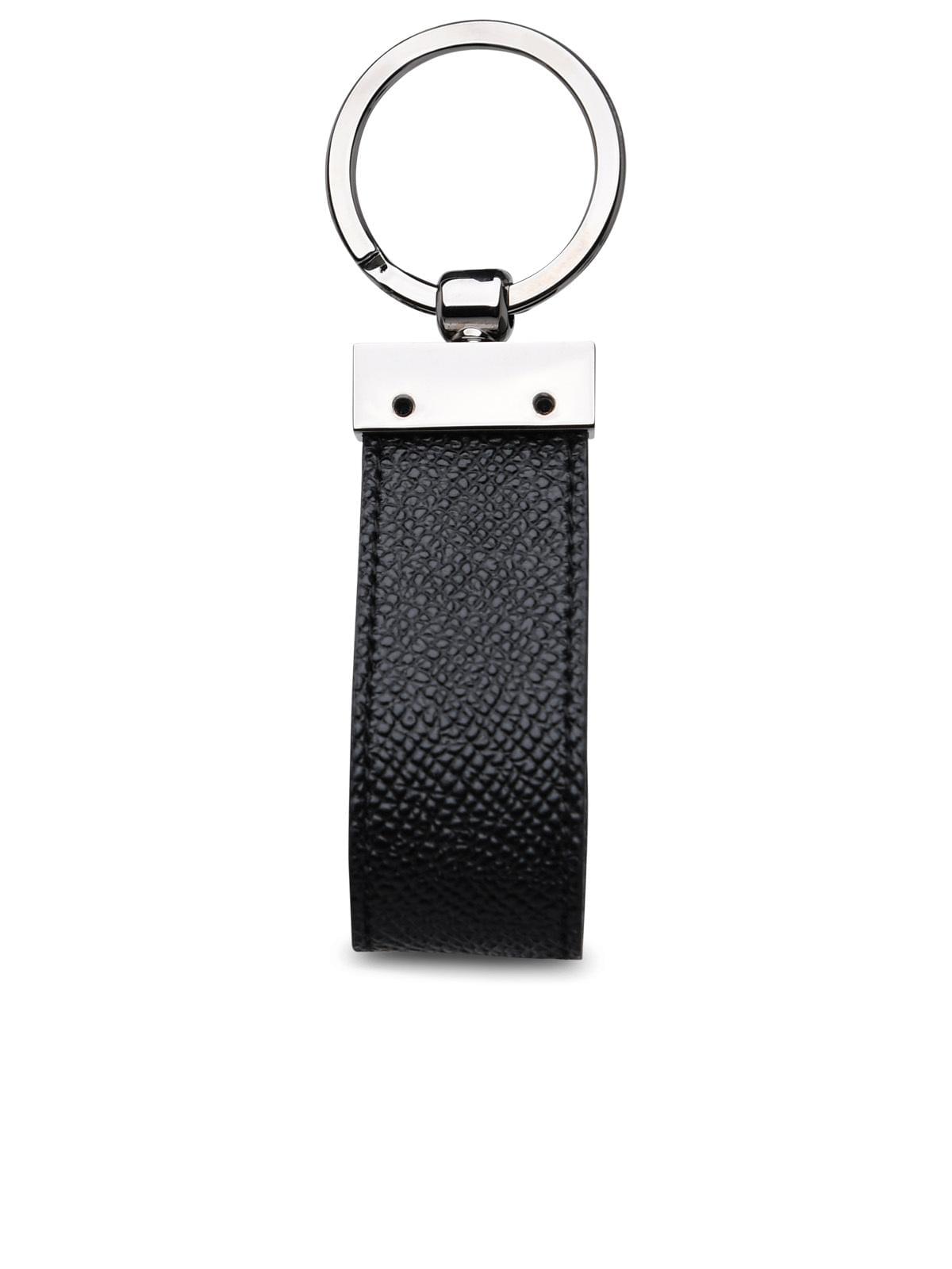 Dolce & Gabbana Black Leather Dauphine Keyring Men Luosophy