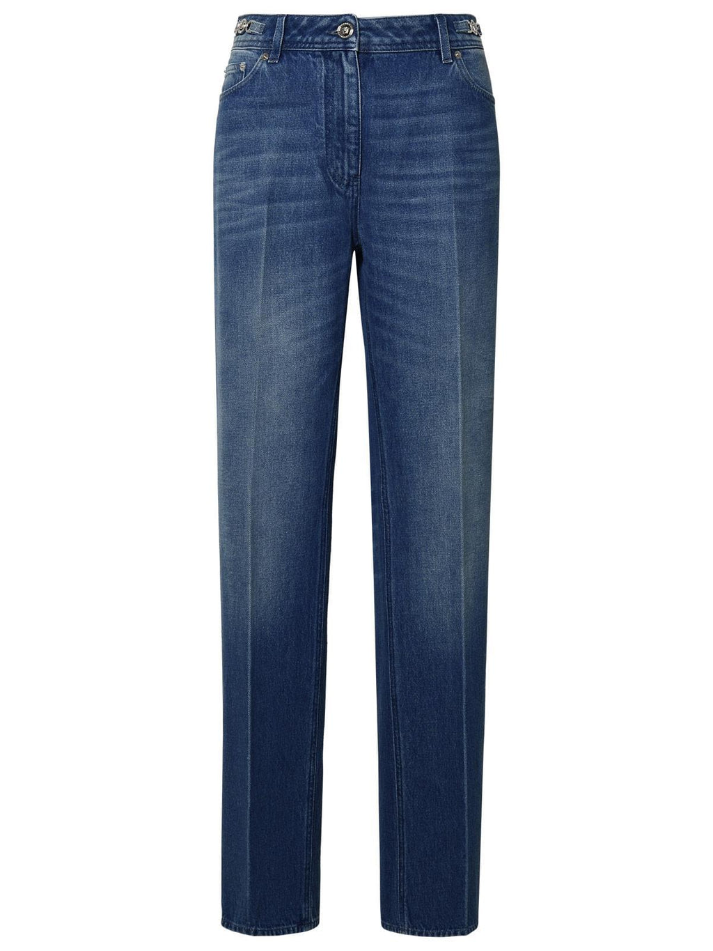 Versace Tailored Blue Cotton Jeans Women Luosophy