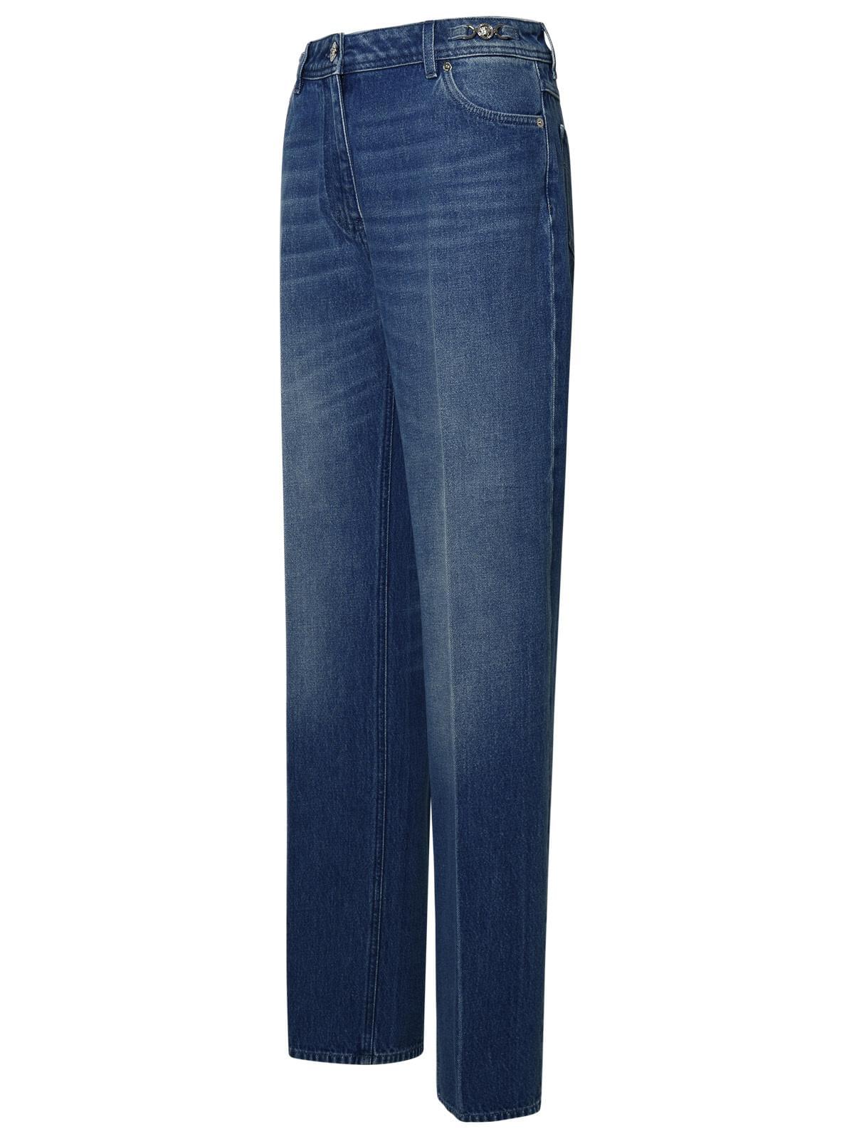 Versace Tailored Blue Cotton Jeans Women Luosophy