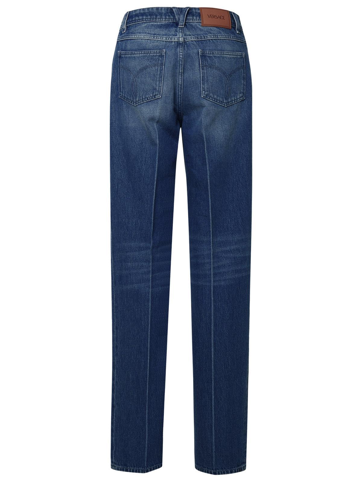 Versace Tailored Blue Cotton Jeans Women Luosophy