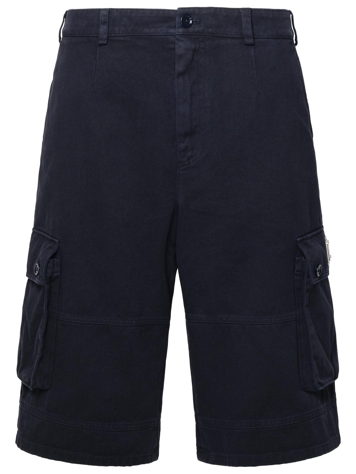 Dolce & Gabbana Blue Cotton Cargo Bermuda Shorts