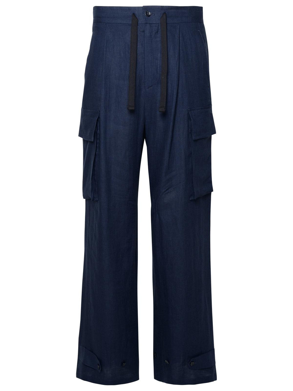 Dolce & Gabbana Blue Linen Cargo Pants