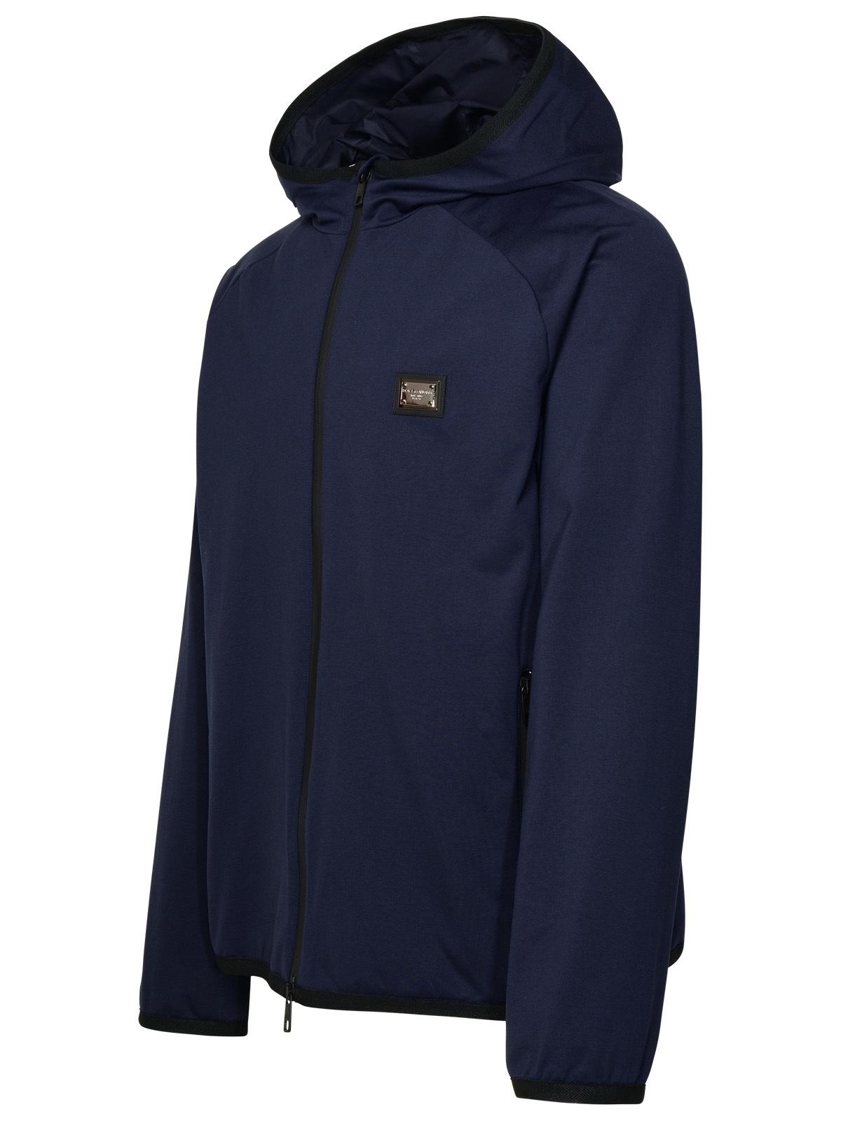 Dolce & Gabbana Blue Cotton Blend Jacket