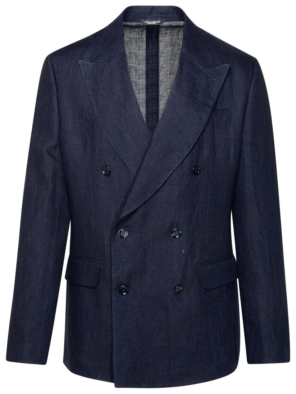 Dolce & Gabbana Navy Linen Blazer