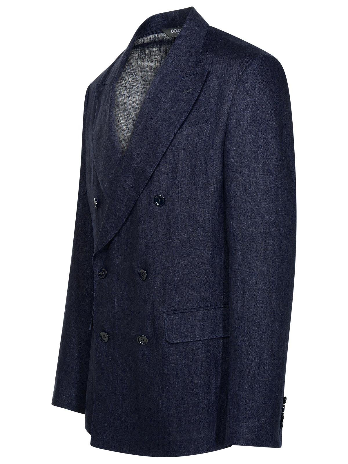 Dolce & Gabbana Navy Linen Blazer