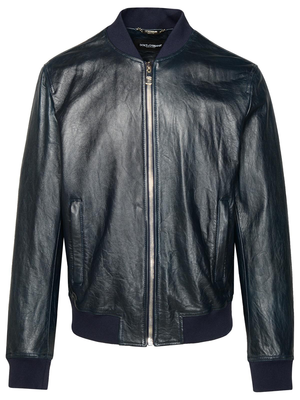 Dolce & Gabbana Navy Lambskin Jacket