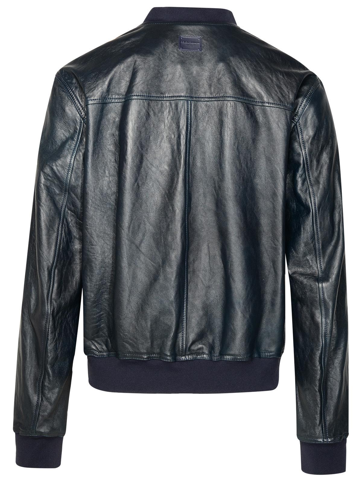 Dolce & Gabbana Navy Lambskin Jacket