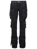 The Attico 'Essie' Black Cotton Jeans Women Luosophy