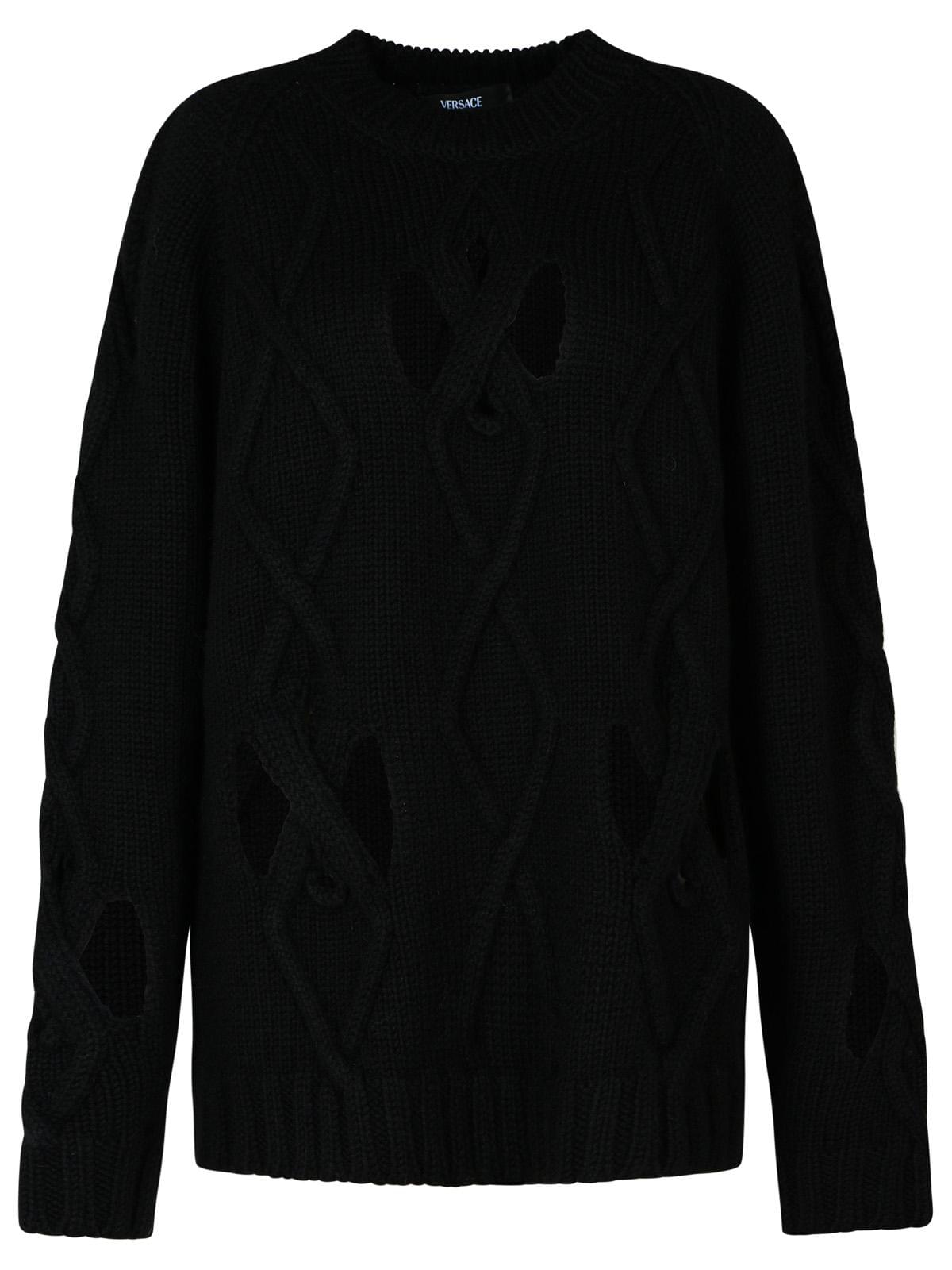 Versace Black Wool Blend Sweater Men Luosophy