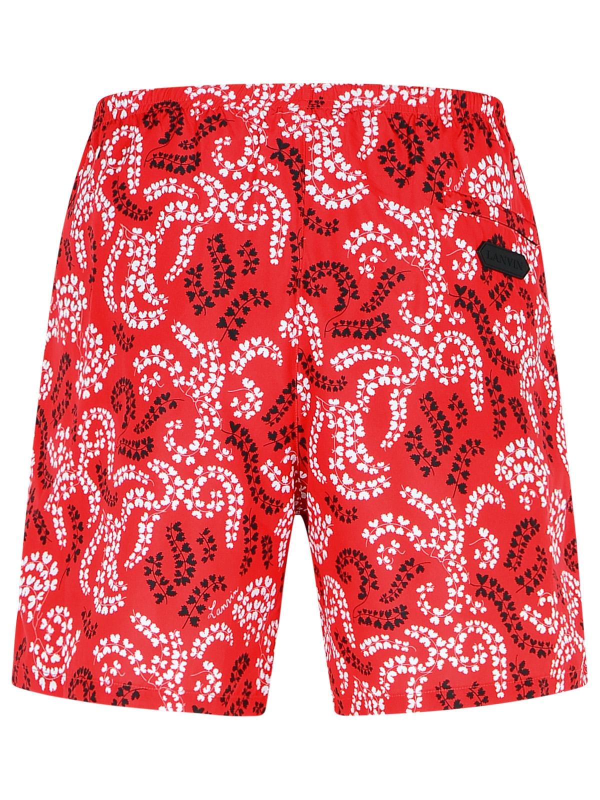 Lanvin Red Polyester Swimsuit Men Luosophy