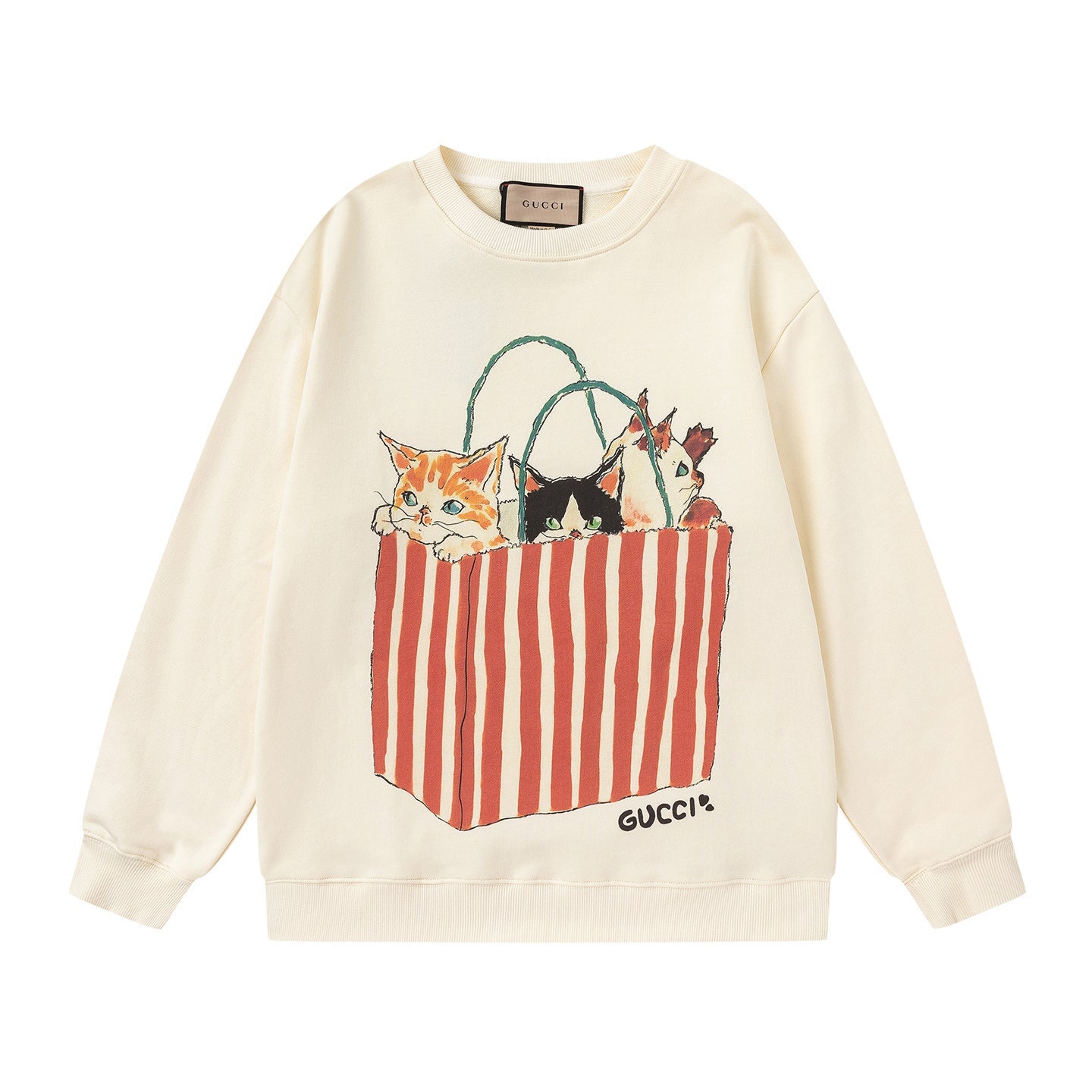 GUCCI Beige Cotton Jersey Sweatshirt New & Authentic Banlieue91