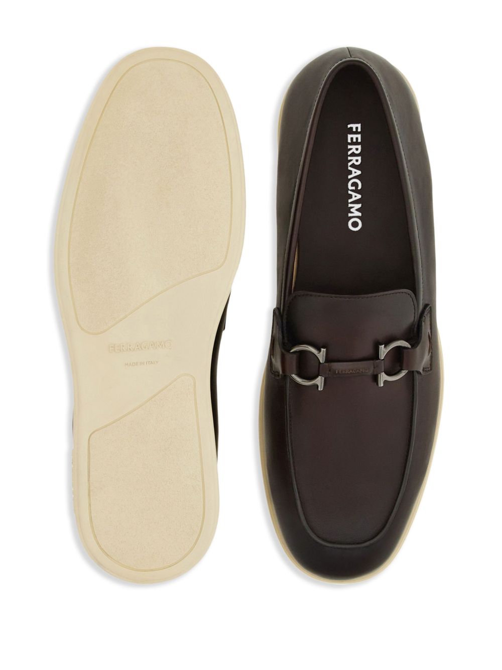 Ferragamo Leather Buckle Loafers - Men's Slip-On Style Banlieue91