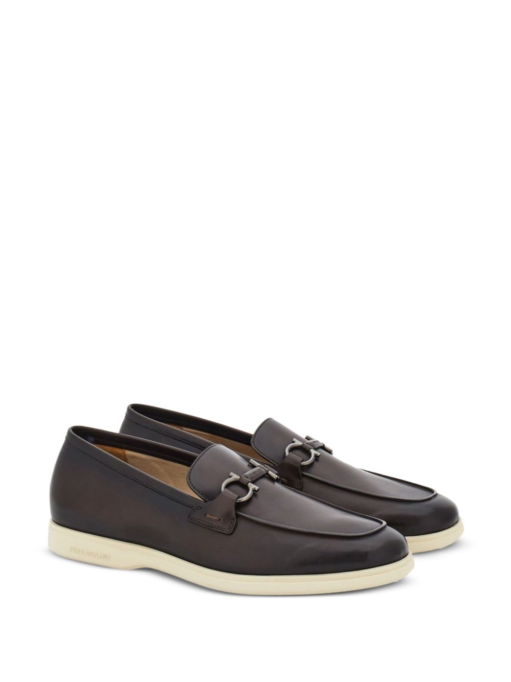 Ferragamo Leather Buckle Loafers - Men's Slip-On Style Banlieue91