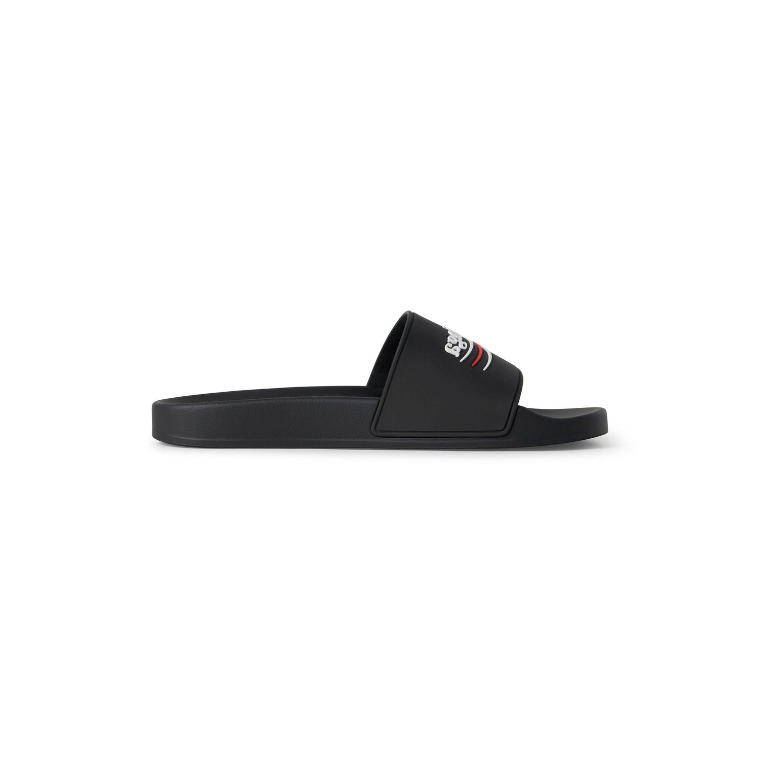 BALENCIAGA Pool Rubber Political Logo Sandals Banlieue91
