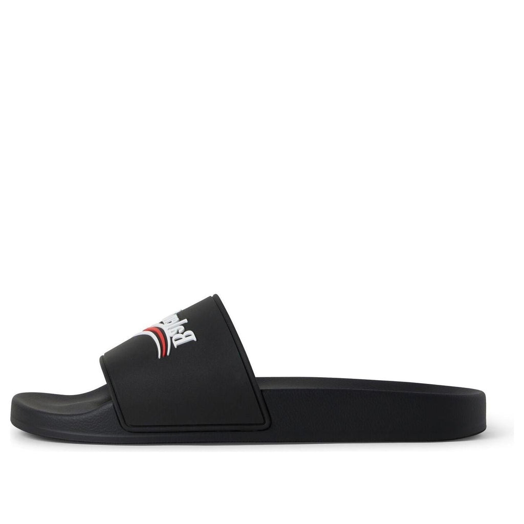 BALENCIAGA Pool Rubber Political Logo Sandals Banlieue91