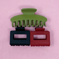 Matte Muted Hair Claw Set