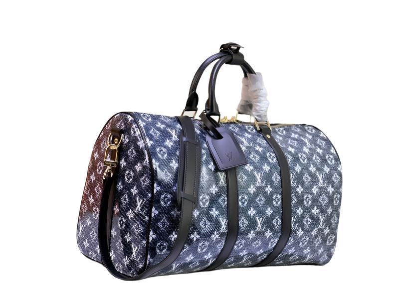 Louis Vuitton Navy & White Monogram Keepall 50 Banlieue91