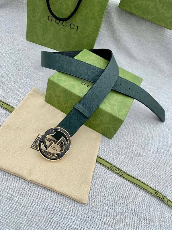 GUCCI Embellished coated-canvas and leather belt 'Green' Banlieue91