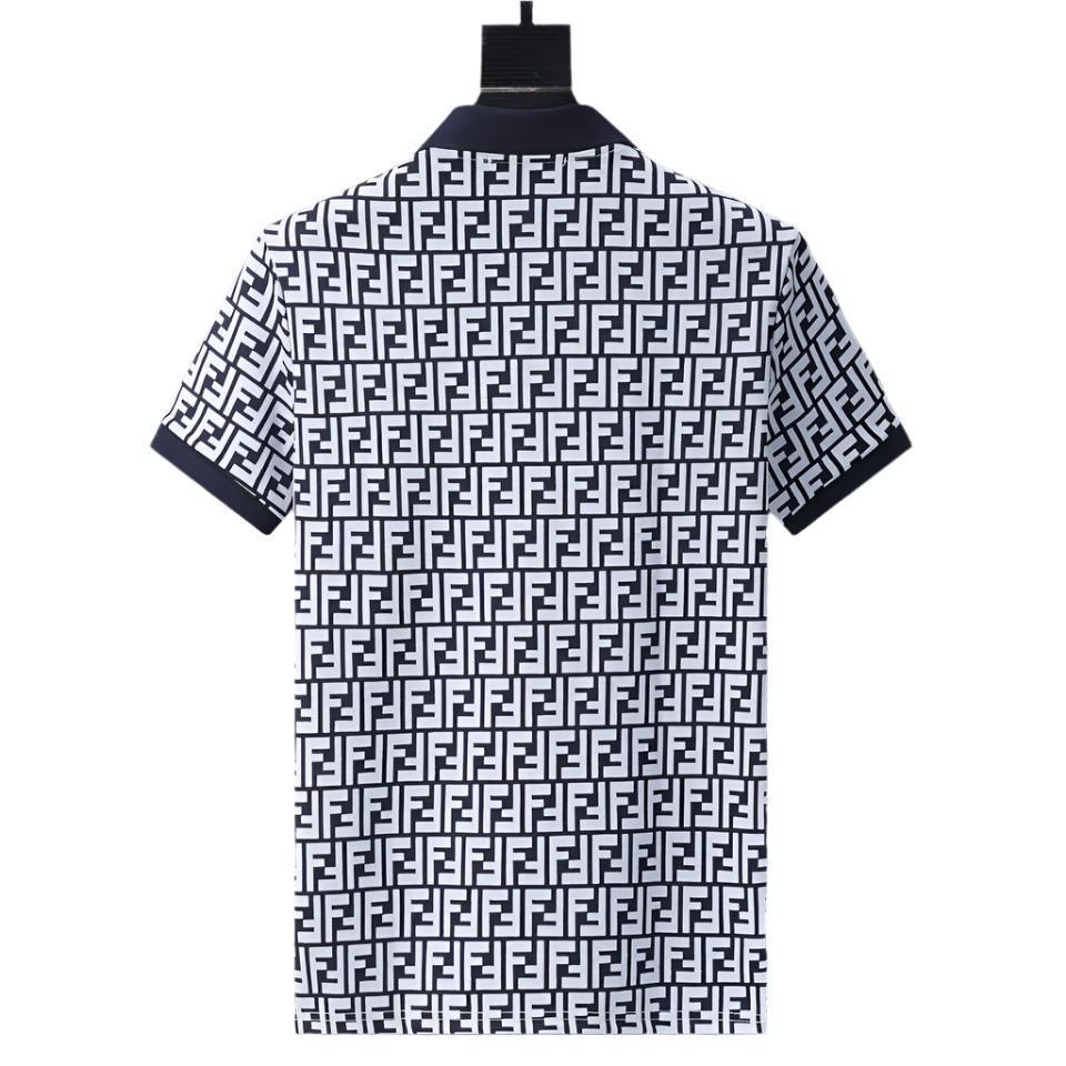 Fendi Navy T-Shirt With Collar Banlieue91