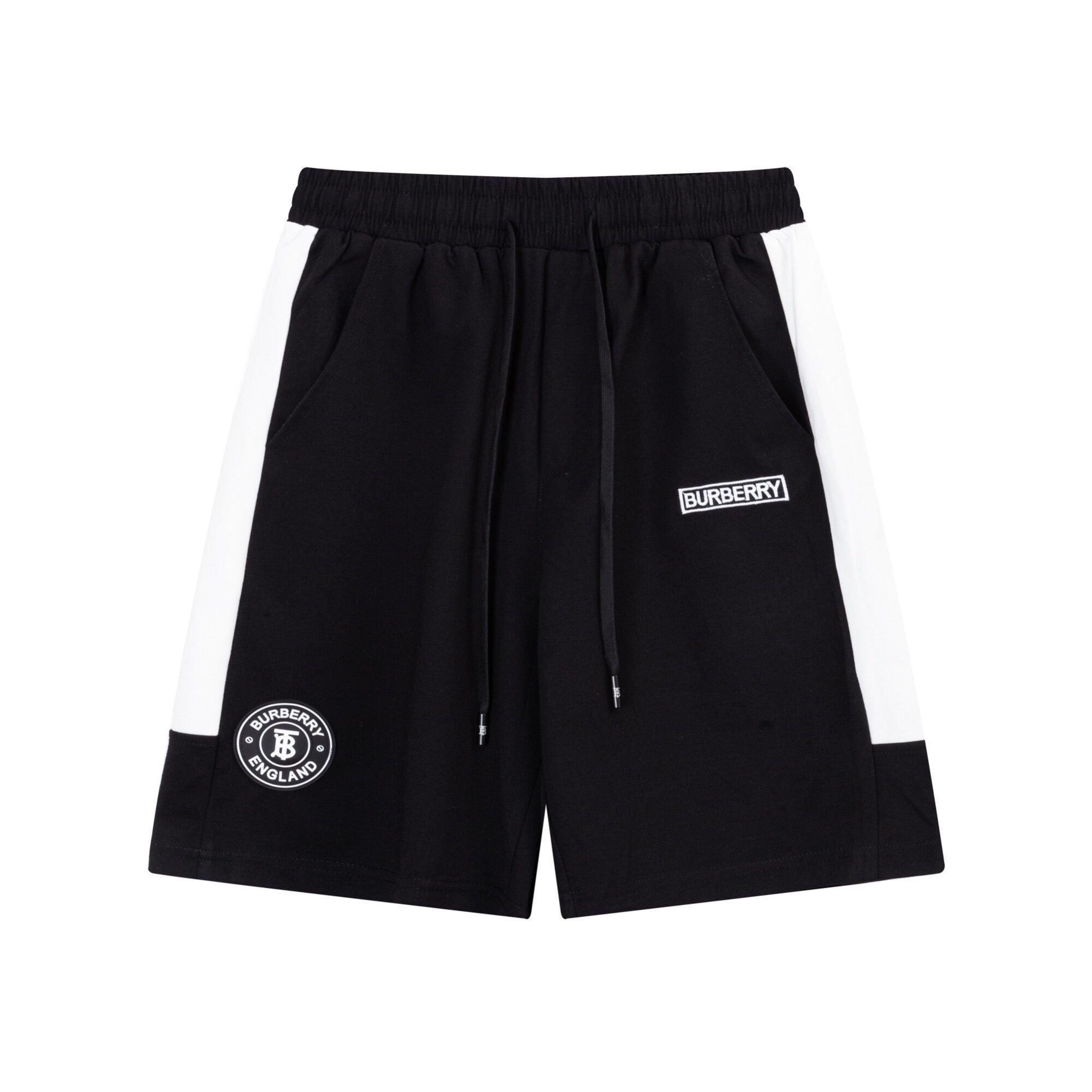 Burberry Men's Striped Cotton Knit Basketball Shorts 'Black/White' Banlieue91