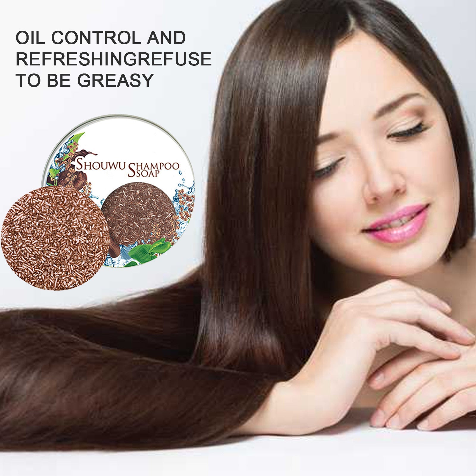 Polygonum Multiflorum Shampoo Cake, Nourishing Root Essential Oil Shampoo Black Soothing Vegetable Shampoo