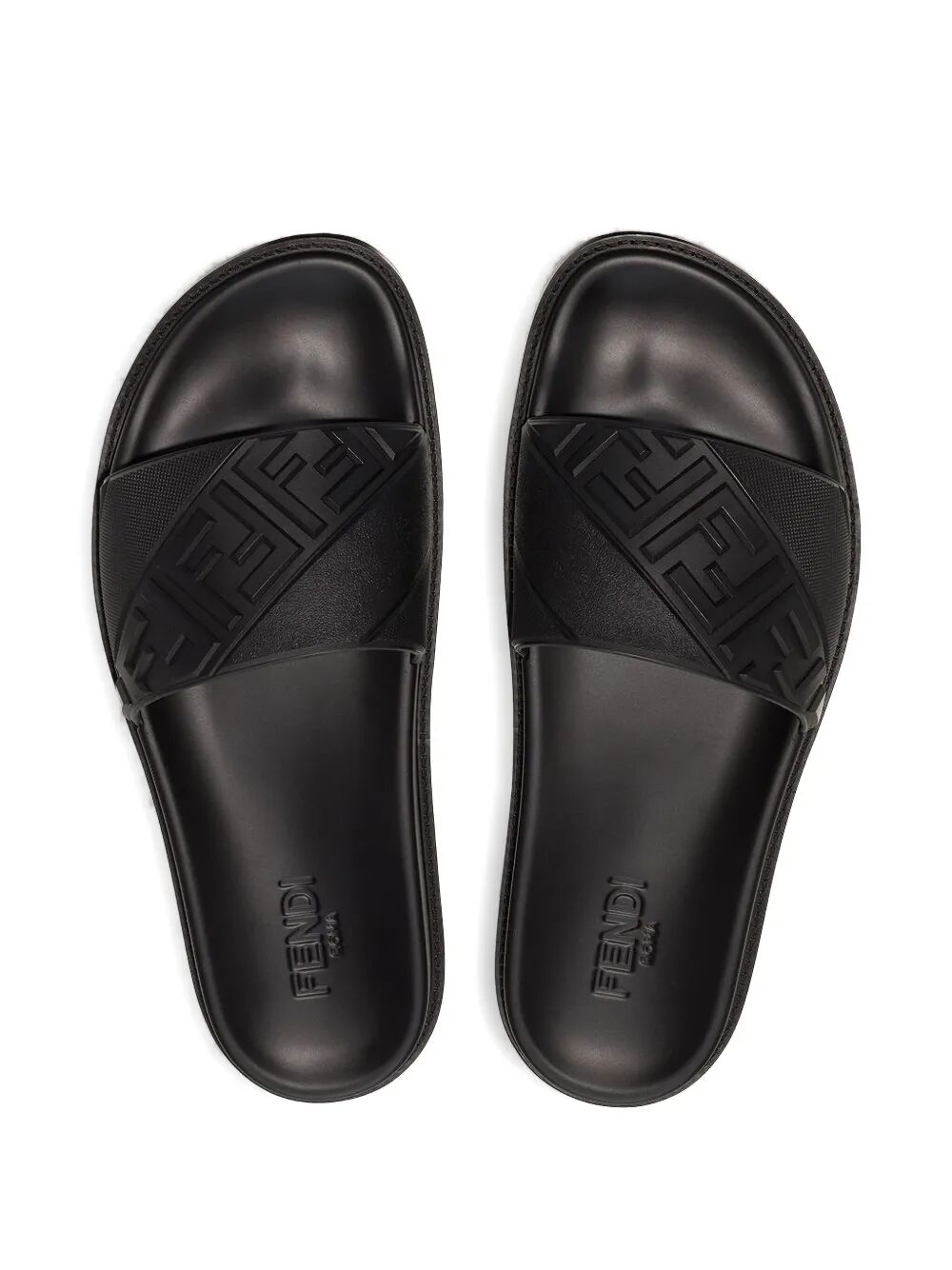 FENDI High Strap Slide Sandals with Embossed FF Motif for Men Banlieue91