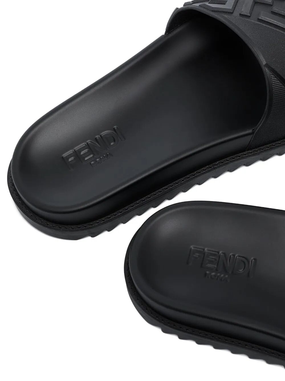 FENDI High Strap Slide Sandals with Embossed FF Motif for Men Banlieue91