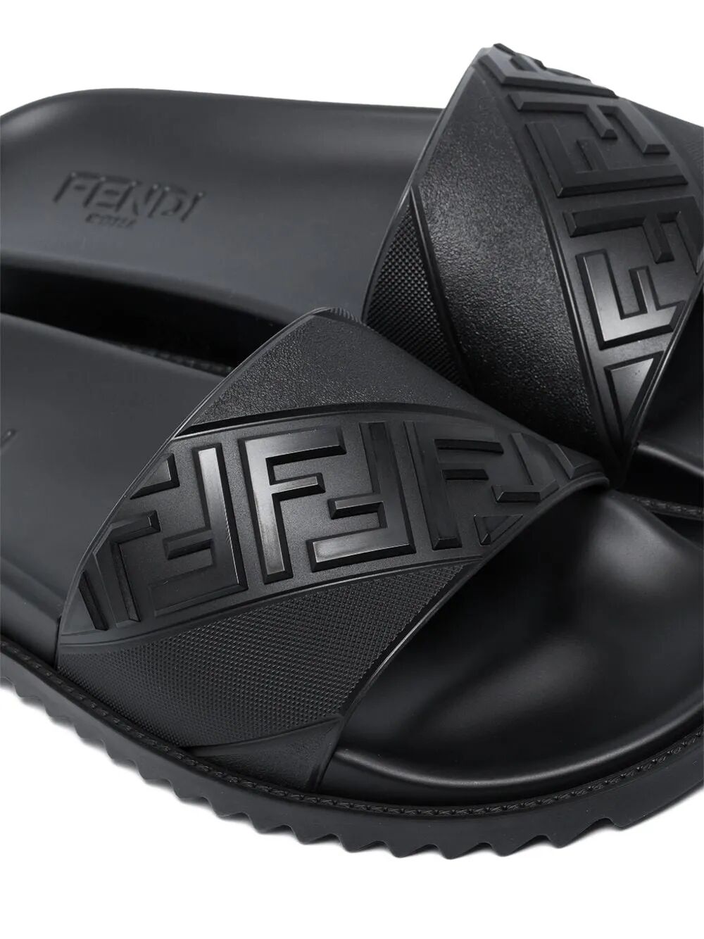 FENDI High Strap Slide Sandals with Embossed FF Motif for Men Banlieue91