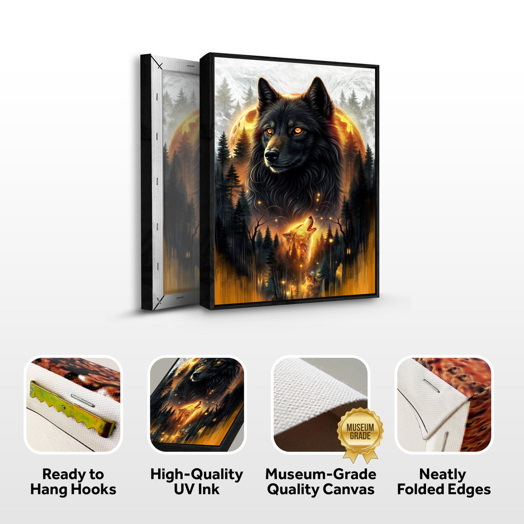 Eclipse of the Alpha Wolf Wall Art Tailored Canvases