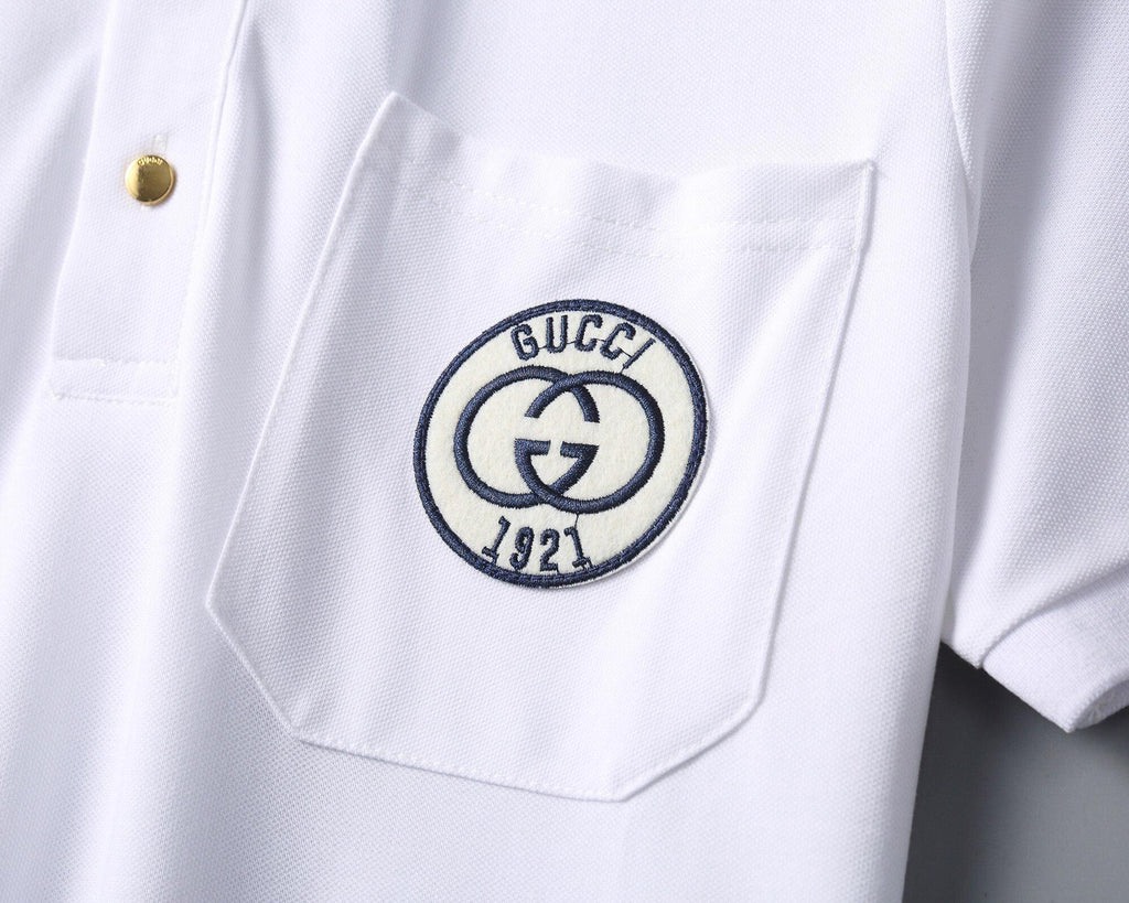 Gucci White T-shirt with a collar Banlieue91