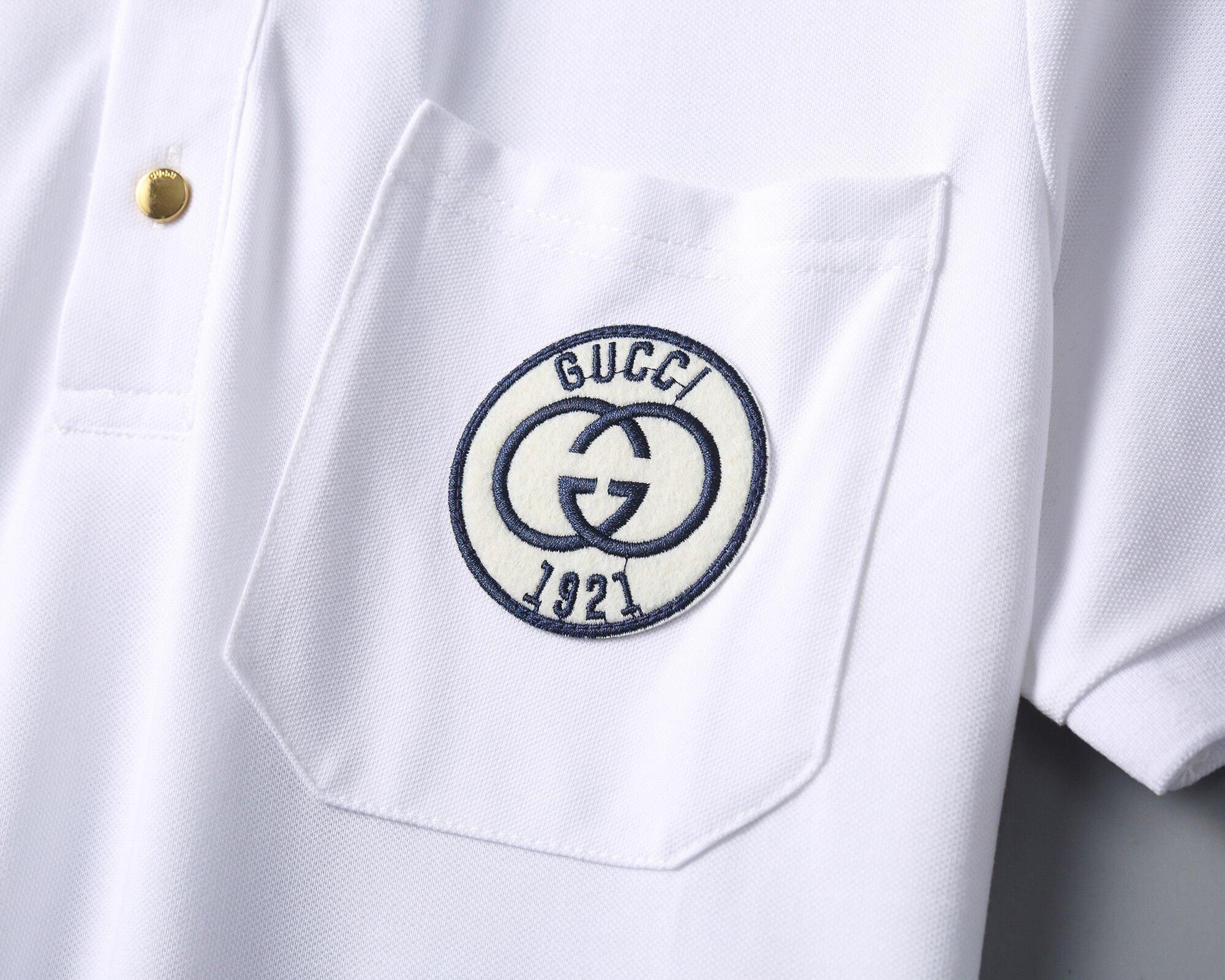 Gucci White T-shirt with a collar Banlieue91