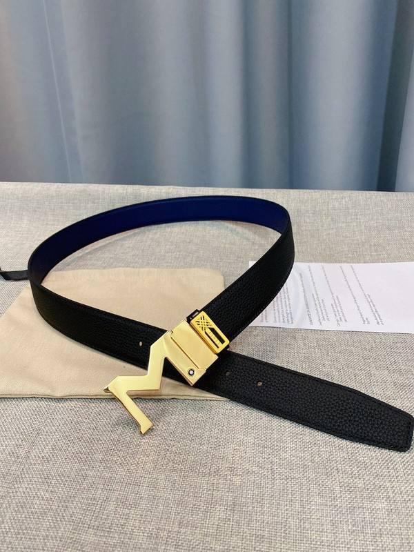 Montblanc M Buckle Reversible Leather Belt 'Black/Blue' Banlieue91
