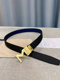 Montblanc M Buckle Reversible Leather Belt 'Black/Blue' Banlieue91