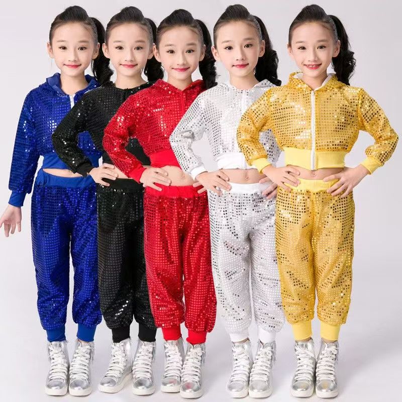 Childrens Sequined Hip-hop Street Dance Performance Cheerleading Team Sportswear Baby Joy
