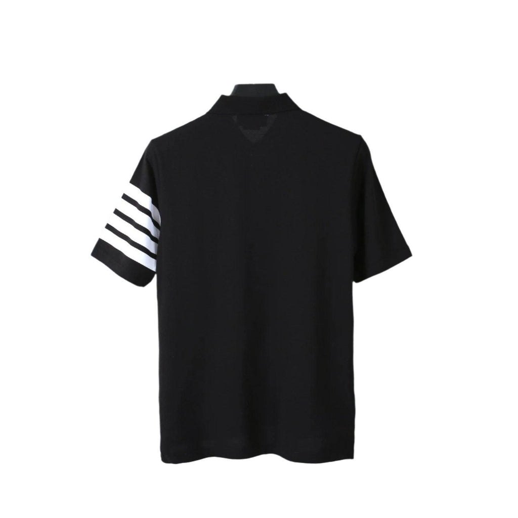 Thom Browne Black T-Shirt with Collar Banlieue91