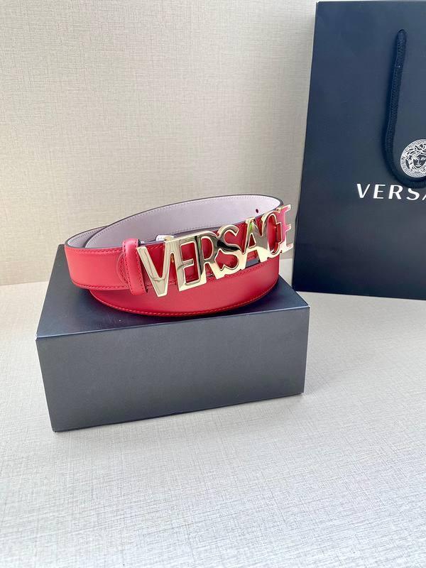 Versace Women's Leather Logo Decorated Buckle Belt Banlieue91