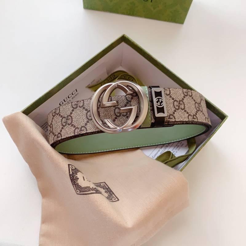GUCCI Embellished coated-canvas and leather belt 'Beige' Banlieue91