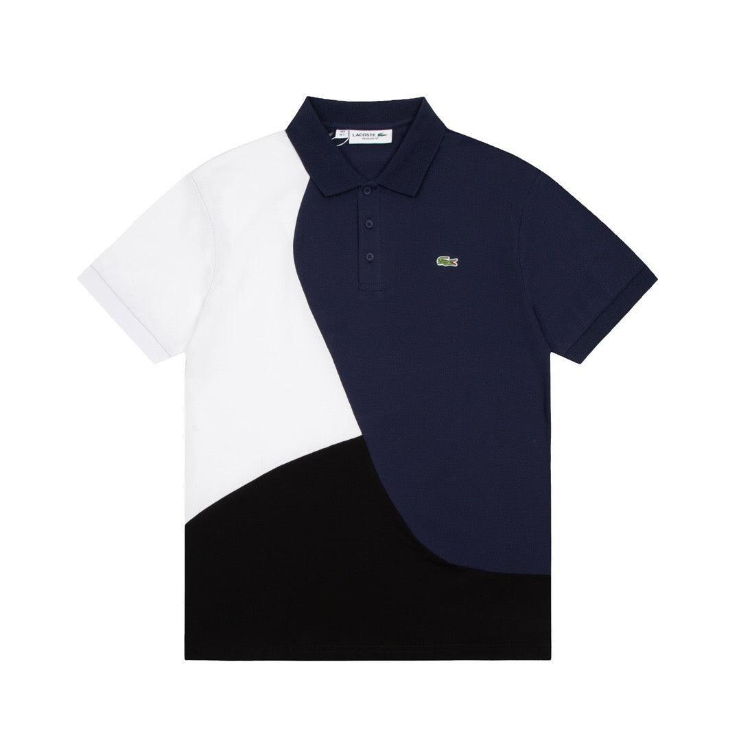 Lacoste T-Shirt with Collar 'White-Black-Blue' Banlieue91