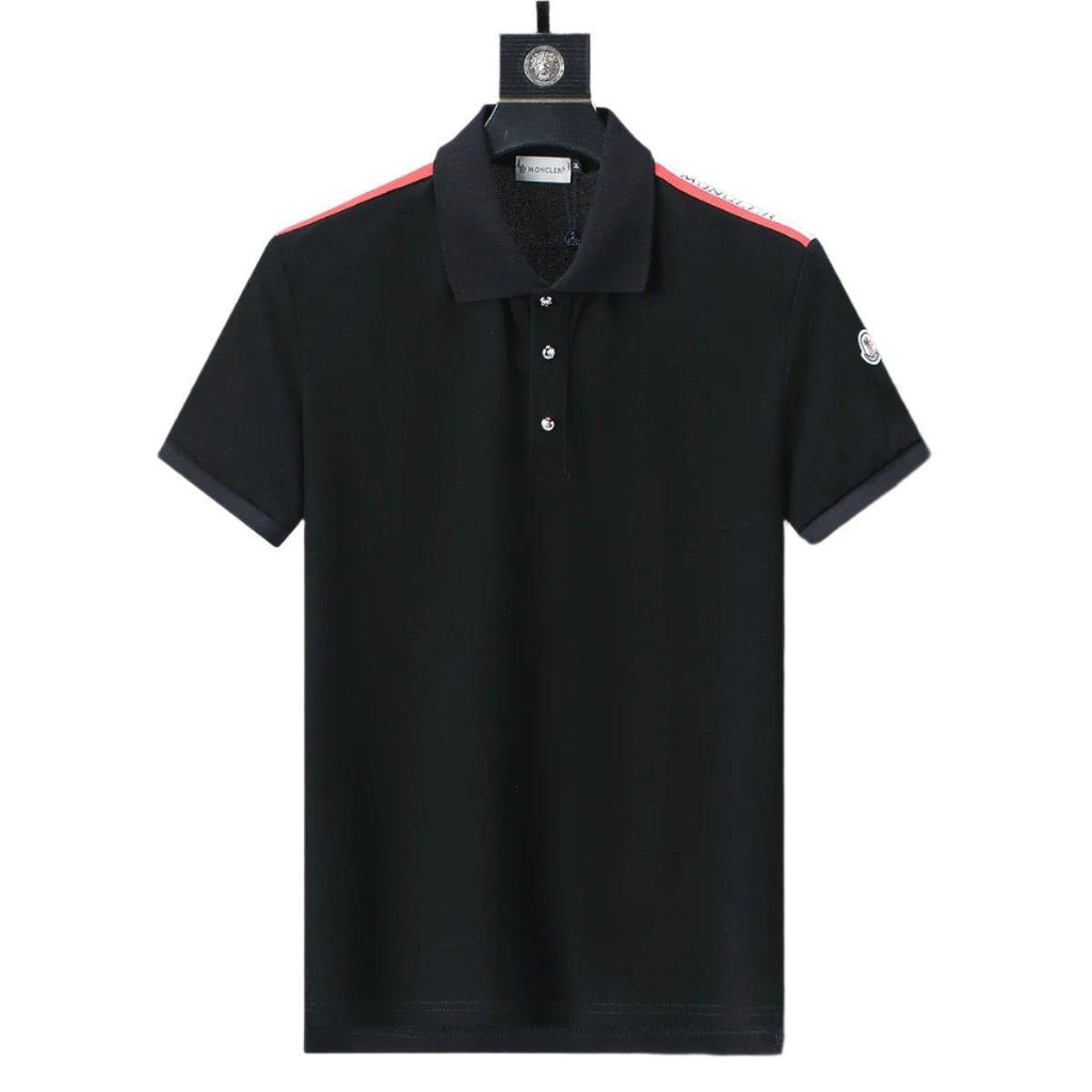 Moncler Black T-Shirt with Collar Banlieue91