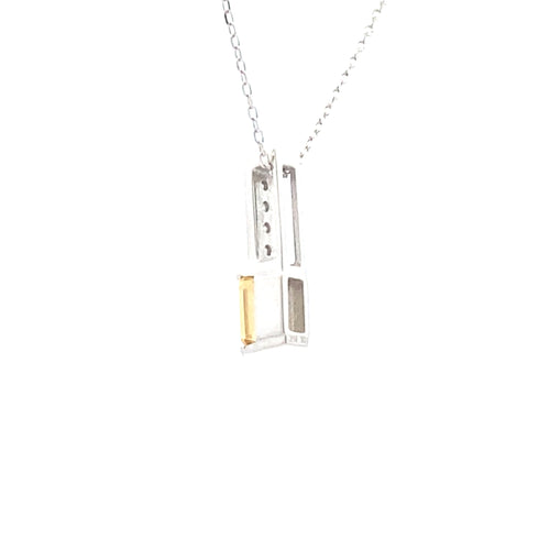 .06ct Citrine Diamond Fashion Pendants 10KT White Gold Bids.com