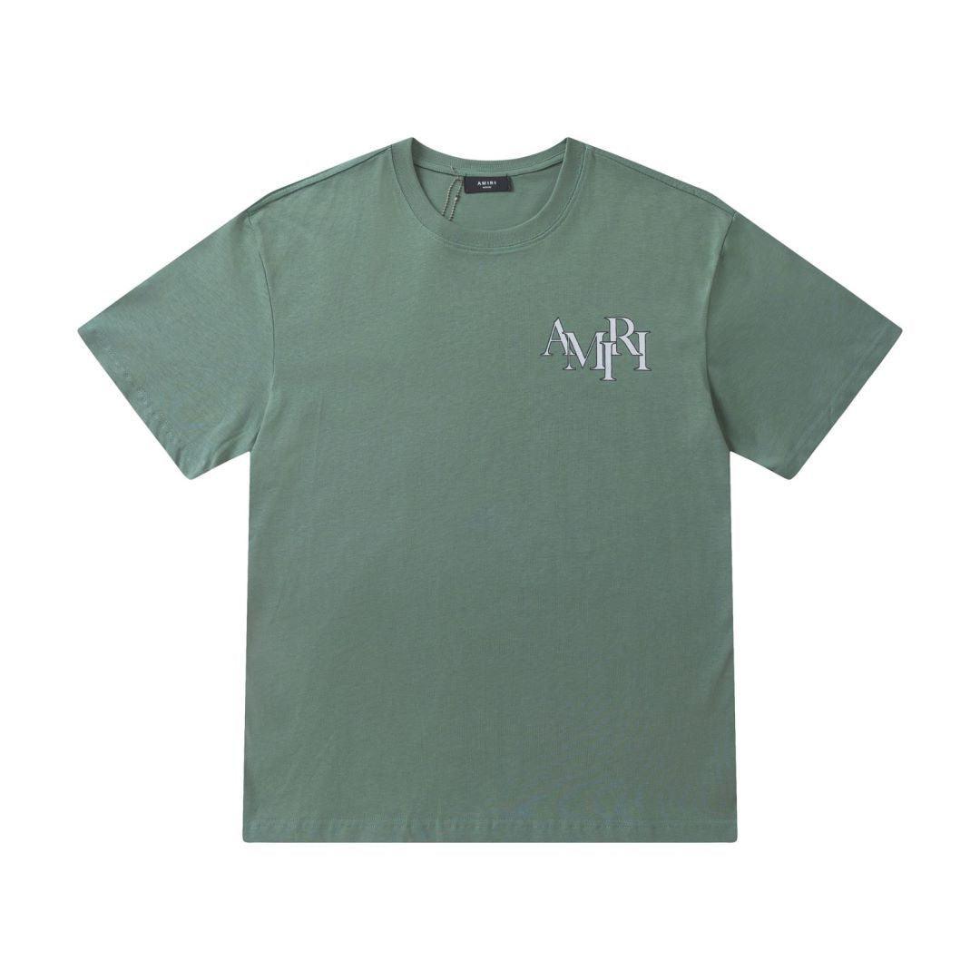 Amiri Green T-Shirt Without Collar Banlieue91