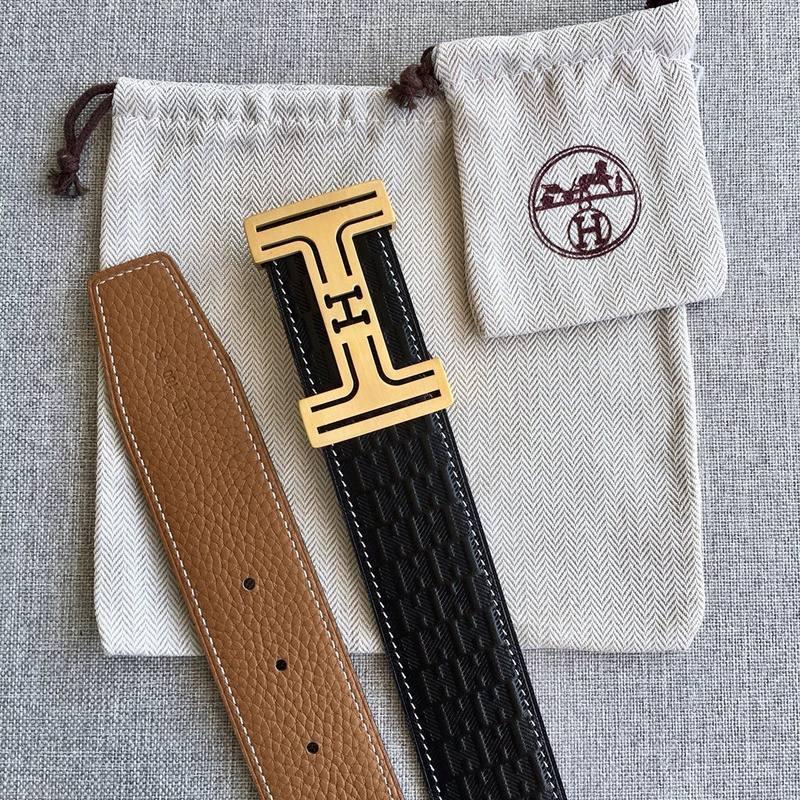 Hermes Men Gold Buckle Belt 'Black' Banlieue91