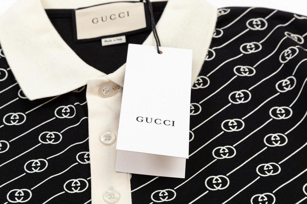 Gucci Black T-shirt with a collar Banlieue91
