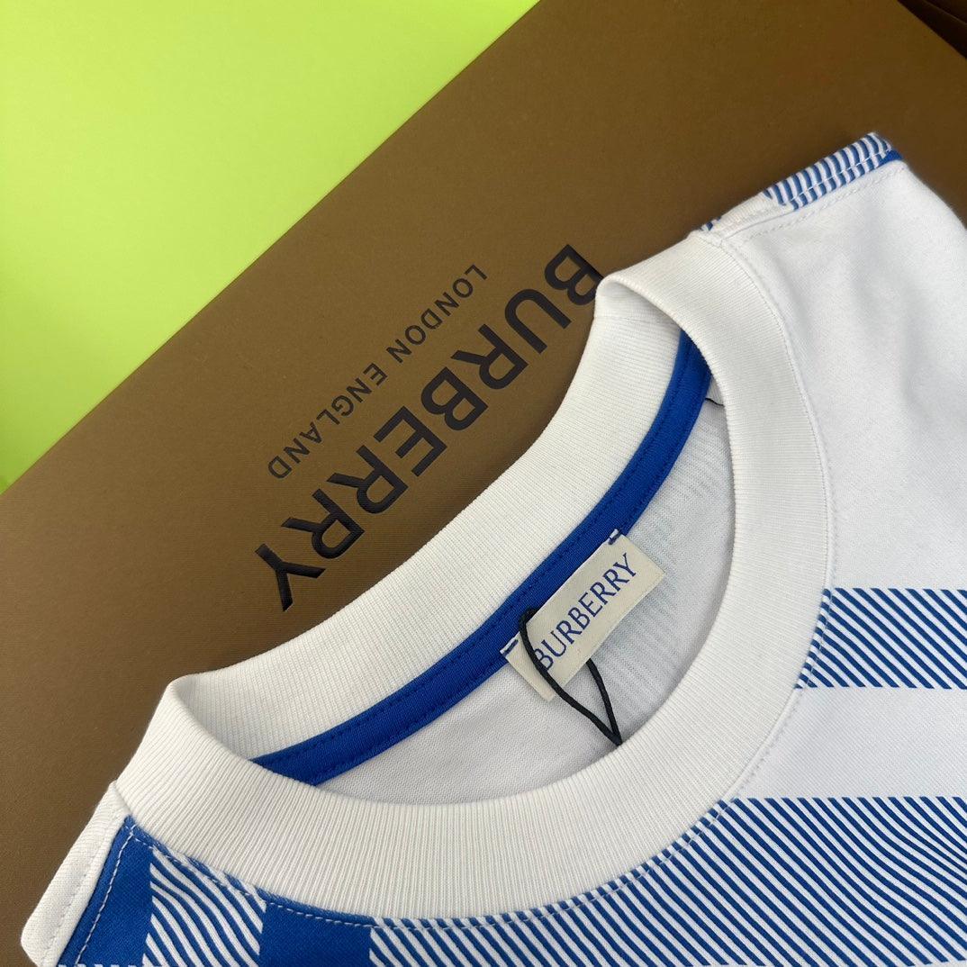 Burberry T-Shirt Without Collar 'Blue & White' Banlieue91